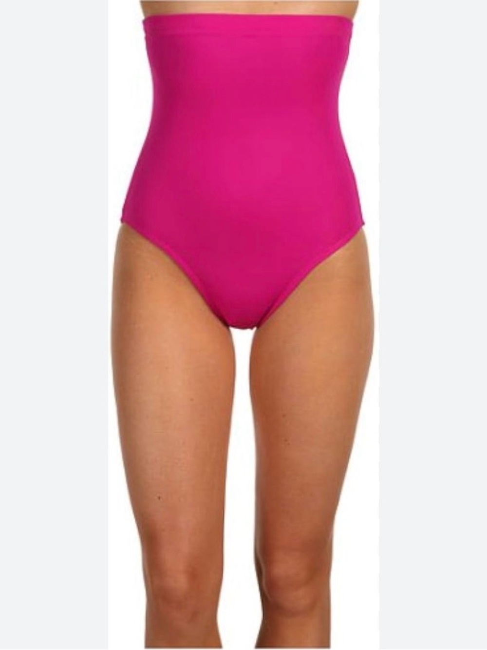 SPANX High-Rise Waist Shaping Bathing Suit Bikini Bottoms Pink Magenta Berry 14